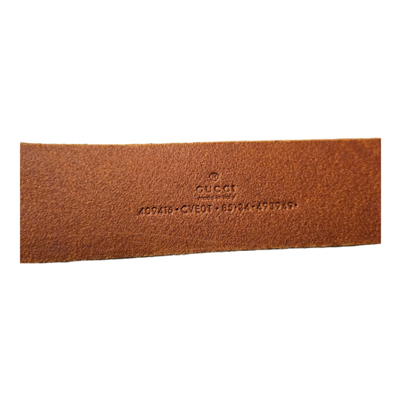 SOLD-Men's Gucci Brown Leather Belt Size 65/34 - Picture 5 of 10